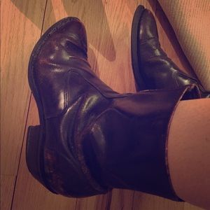 Vintage leather boots, handmade in texas